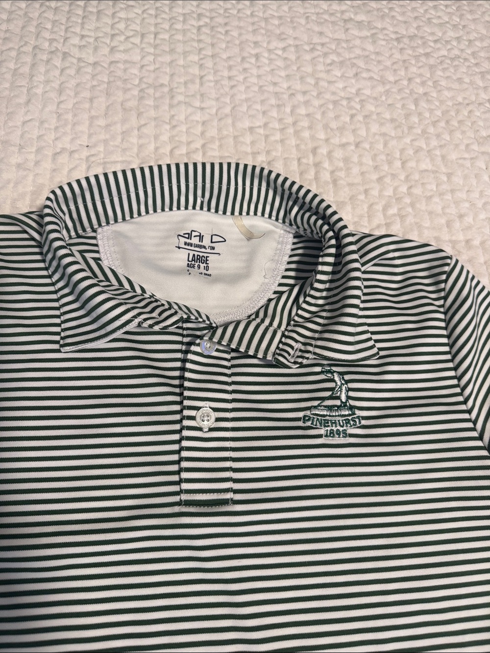 Pinehurst Striped Polo Shirt - Green & White